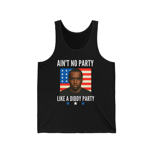 Ain't No Party Unisex Jersey Tank | Casual Summer Top, Gender-Neutral Shirt, BBQ Wear, Music Festival Apparel, Independence Day Gift