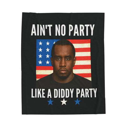 Diddy Party Velveteen Plush Blanket, Cozy Throw, Birthday Gift, Home Decor, Funny Blanket, Celebration Decor